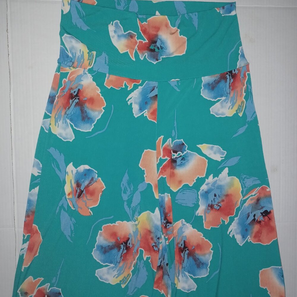JUNKY CLOSET WOMEN'S HIGH WAIST WIDE LEG TROPICAL FLORAL PRINT PALAZZO PANTS
